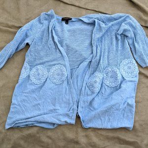 Lane Bryant Light Weight Medium Blue Boho Sweater Cardigan Size 18/20